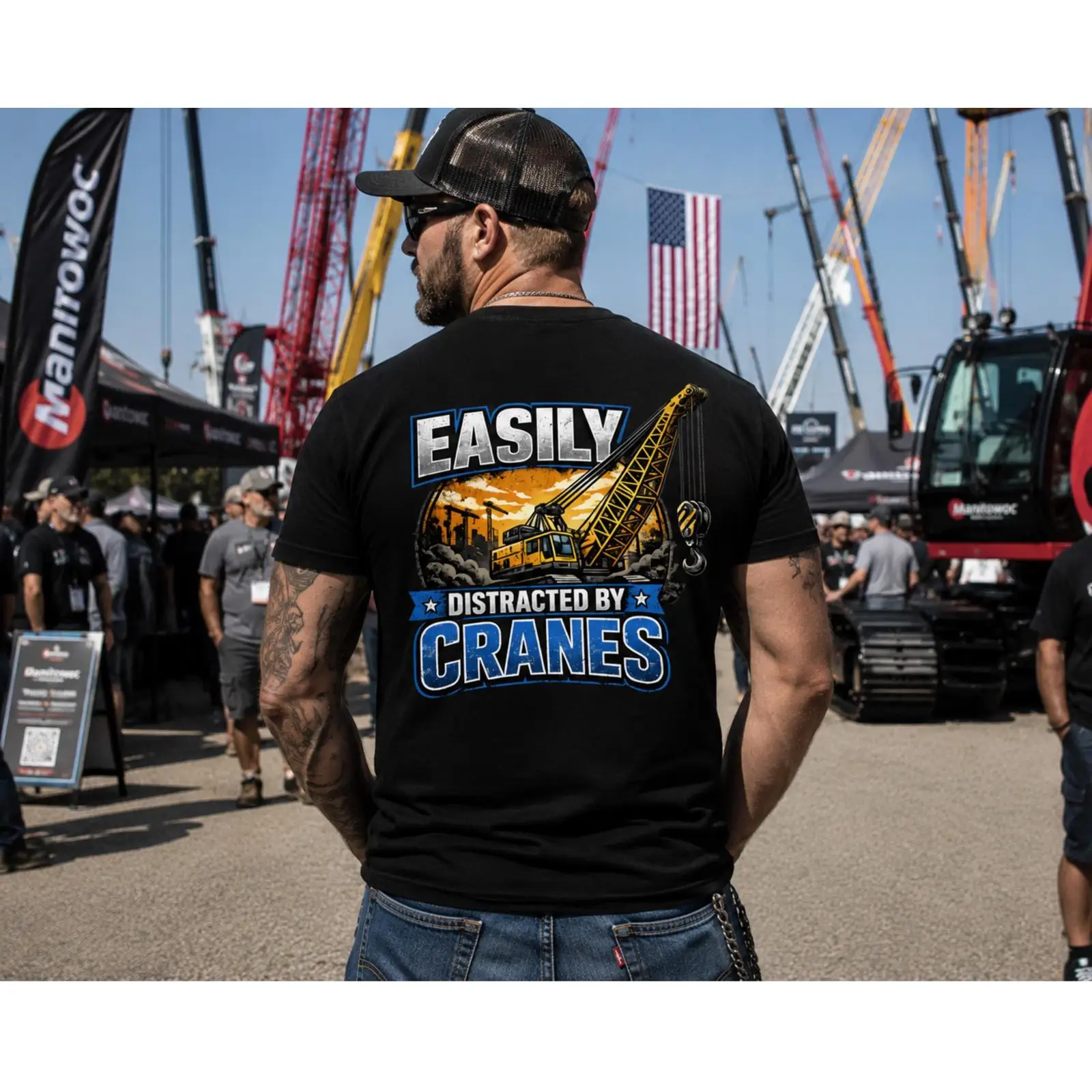 Heavy Equipment Union - Gemakkelijk afgeleid door kranen Grappig T-shirt