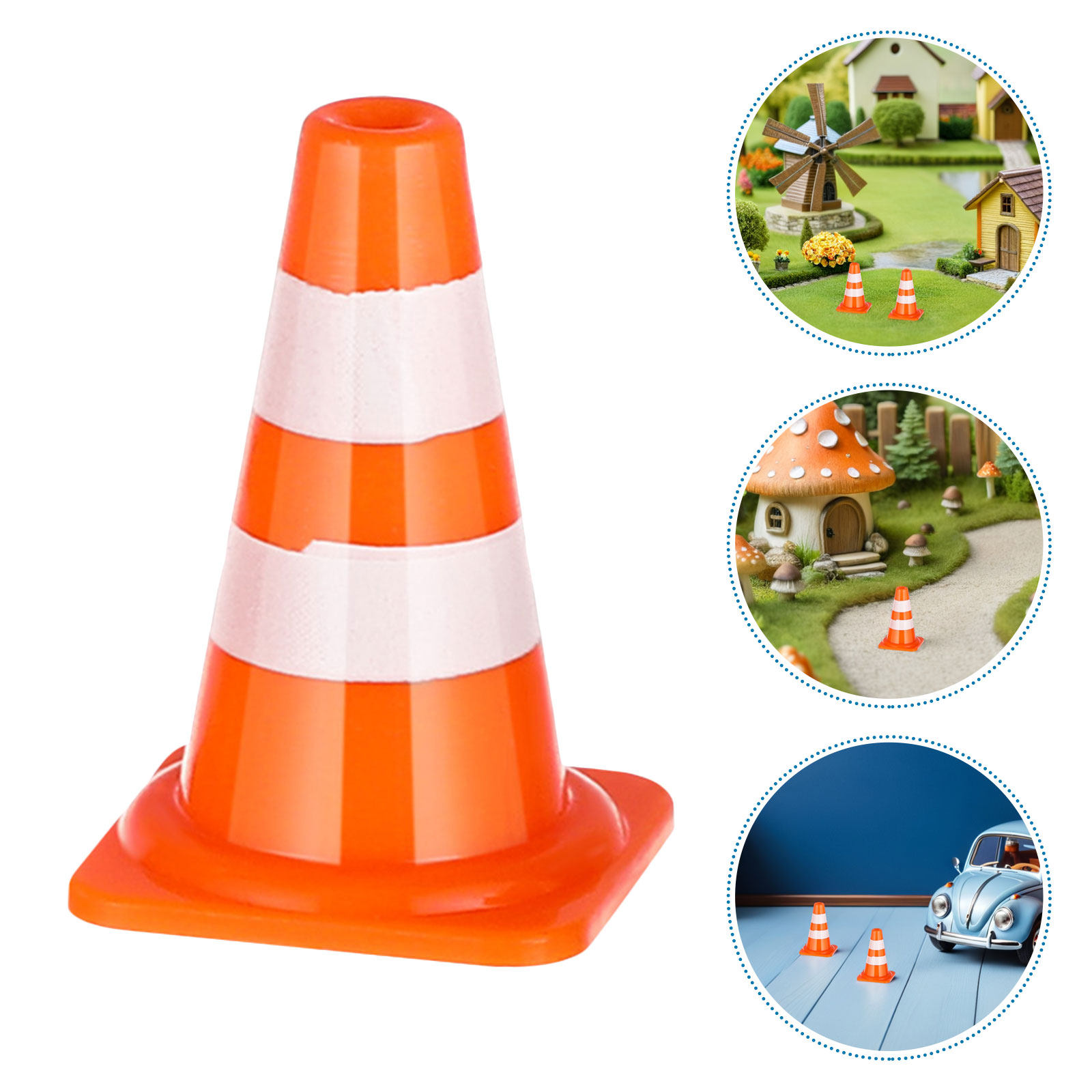 Road Traffic Cone - 48 stuks mini-verkeerskegels oranje compacte plastic